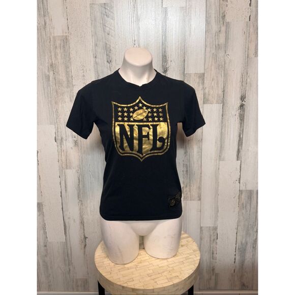 NFL Black Gold Logo Graphic T-Shirt | Women’s Medium Football Fan Top - Picture 3 of 6